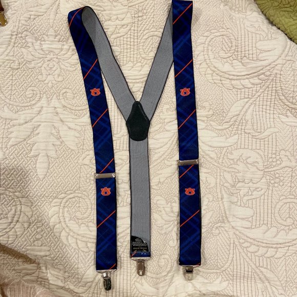 O3-BUNDLE ONLY-Auburn University War Eagle Clip -On Braces/Suspenders - Picture 1 of 5